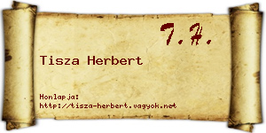 Tisza Herbert névjegykártya